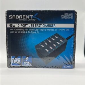Sabrent 60W 10-Port USB Fast Charger